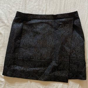 Origami wrap mini skirt from J Crew in black